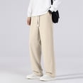 thumbnail image 2 of Rexolia Mens Big Tall Straight Sweatpants Uncuffed Open Hem Slight Stack Drawstring Casual Khaki L, 2 of 6