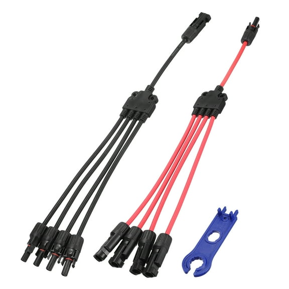 Uxcell 1Set Solar Panel Connector 4 to 1 Y Branch Adapter 1000V IP67