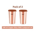thumbnail image 3 of SINAL Copper Glass 500 ml with Leakproof Lid (Pack of 2), 3 of 7