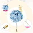 thumbnail image 3 of Uxcell 6 Pcs Ramilletes de Rosa para Novios Pins para Hombres Ceremonia de Boda Aniversario Prom Fiesta Formal, Azul Claro(4.7"x2"), 3 of 7