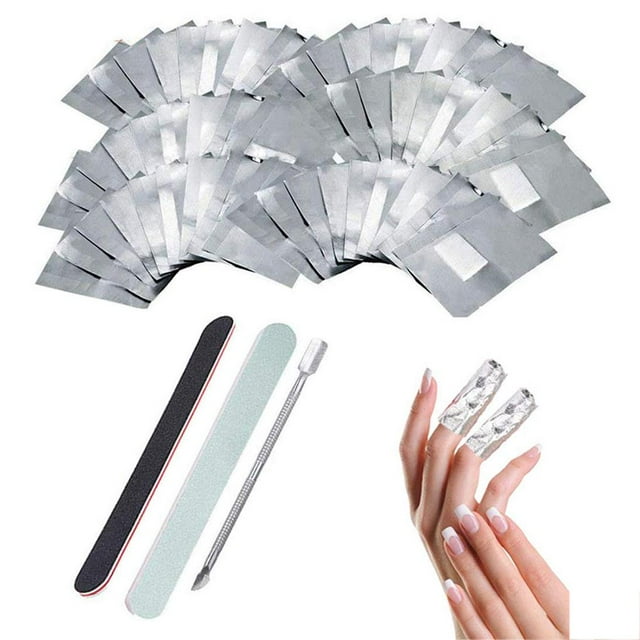 ziyahi Nail Polish Remover Wraps Pads Cuticle Pusher Polishing Stick and Nail File Strips Tools