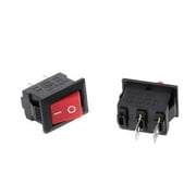 Mini Rocker Switch 2 PIN ON-OFF SPST 125VAC/6A 250VAC/3A Red KCD117S 2X/5X/10X