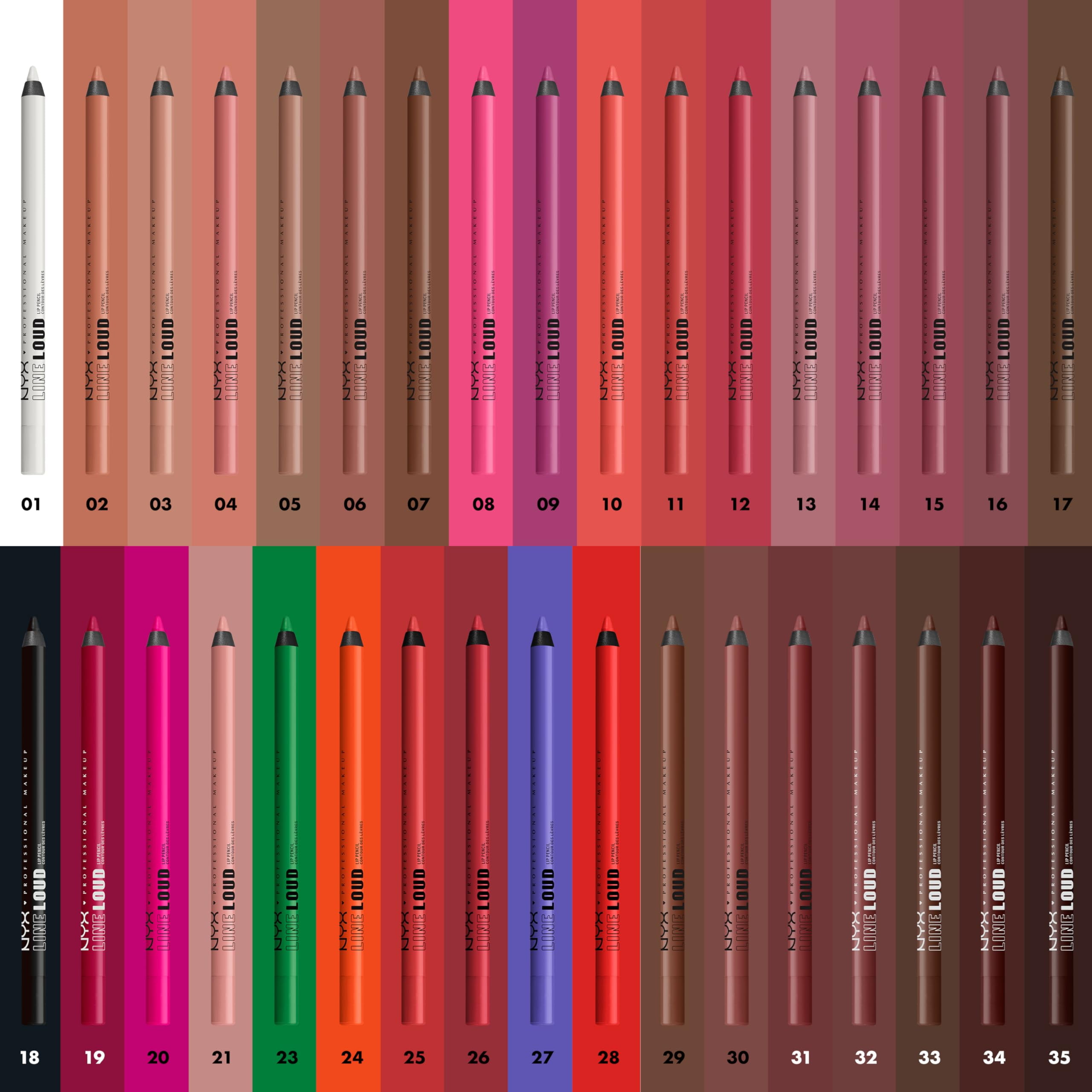 NYX PROFESSIONAL MAKEUP Line Loud Lip Liner, Longwear and Pigmented Lip Pencil with Jojoba Oil & Vitamin E - Ten Out of Ten