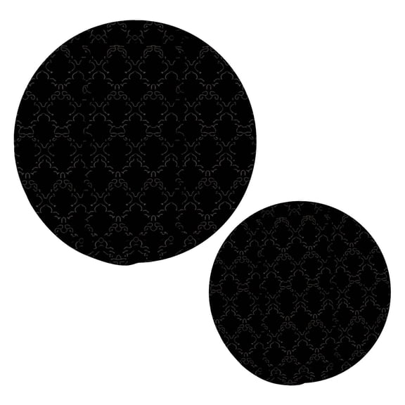 Black Decorative Pattern Trivets Potholders Cotton Braided Potholders Heat-Resistant Pads 7.09'' and 9.45''