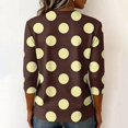 thumbnail image 6 of JULMCOMO Shirts for Women Polka Dot 3/4 Sleeve Crew Neck Casual Loose Fit T Shirts Retro Dot Trendy Comfy Tunic Tops Brown 2XL, 6 of 6