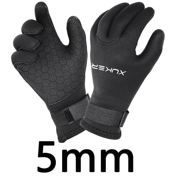 3mm 5mm Neoprene Diving Gloves Keep Warm for Snorkeling Paddling Surfing Kayaking Canoeing Spearfishing Skiing Water Sports 5mm-black M