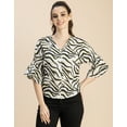 thumbnail image 3 of Moomaya Short Sleeve V Neck Printed Cotton Top - Women's Casual Cotton Top, 3 of 9