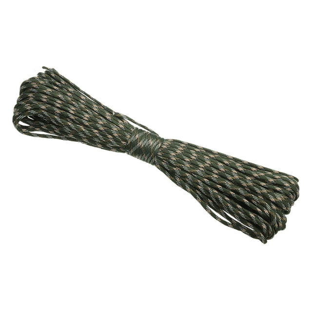 Unique Bargains 100 Feet 7-Strand Core Paracord 3/16 Inch Nylon Cord Camping Rope 600lb Tensile Strength Jungle Camo