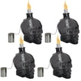 thumbnail image 1 of Sunnydaze Grinning Skull Glass Tabletop Torches - Black - 4-Pack, 1 of 9