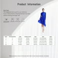 thumbnail image 7 of Aiihoo Women's Sparkly Lyrical Dance Dress Long Sleeve Mesh Tulle Dance Dress Contemporary Dancewear Royal Blue XL, 7 of 7