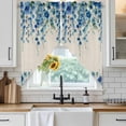 thumbnail image 6 of Spring Blue Floral Swag Valances for Windows 2 Pack, Kitchen Window Curtains 36 Inch Length, Farmhouse Weeping Floral Leaves Burlap Privacy Swag Curtains for Living Room/Bathroom 36"x36", 6 of 8