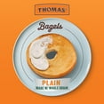 thumbnail image 3 of Thomas' 14g Whole Grains Bagels, 6 count, Kosher Plain Whole Grain Bagels, 20 oz Bag, 3 of 7