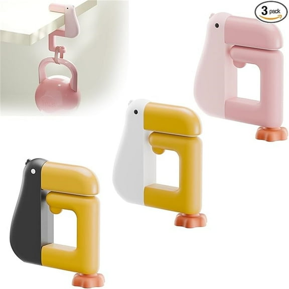 Portable Duck Shaped Detachable Non-Slip Folding Table Hook – No-Drill Purse Hanger & Bag Clamp for School/Office Desk Storage & Organization