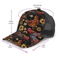 thumbnail image 3 of Picia Sunflower Rooster Pattern Trucker Hat,Baseball Cap,Sun Protection Cap,Stylish Headwear,Leisure Cap,Outdoor Sports Cap, 3 of 7