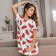 thumbnail image 3 of Easygdp Watermelon Camisón de manga corta para mujer, informal, estampado, 3 of 6