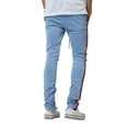 thumbnail image 4 of Ma Croix Mens Track Pants Tricolor Striped Skinny Fit Stretch Elastic Slim Trouser, 4 of 6