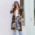 thumbnail image 5 of Women's Robes Zipper Lightweight Soft Womens Bathrobe Zip Up Front 3/4 Sleeve Knee Length Vintage Floral Print Loose Fit Bathrobe Nightgown with Pockets Pink XXXL, 5 of 7