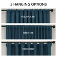 thumbnail image 6 of HPD Half Price Indigo Extra Wide Faux Linen Room Darkening Curtains for Bedroom & Living Room Curtains (1 Panel), Window Curtains 96 inches long, Rod pocket curtains & drapes, 100W X 96L, 6 of 12