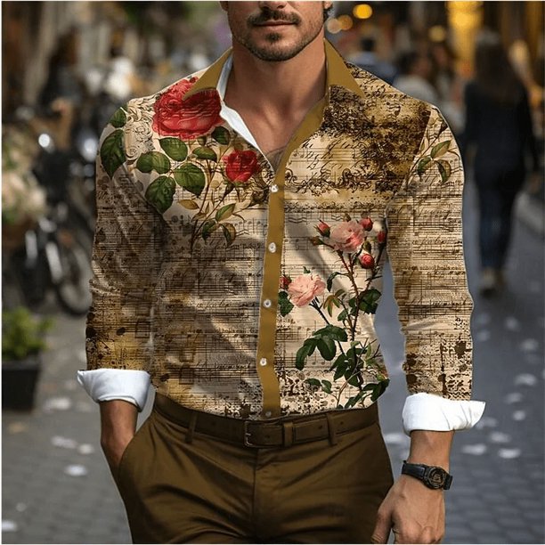 Camiseta de traje de moda, camisa de lujo para hombre con solapa con botones, informal, para exteriores, para calle, para hombre, suave y cómoda, patrón HD, nueva, talla grande