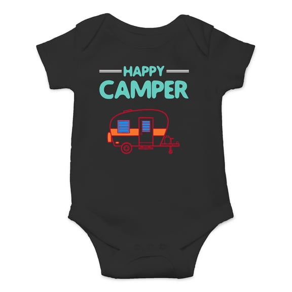 Happy Camper - Funny Outdoor Outfit - Let The Adventure Begin - Cute One-Piece Infant Baby Bodysuit