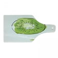 thumbnail image 1 of Kiwi Cutting Board, Illustration of Exotic Fruit Halved Round Slice, Decorative Tempered Glass Cutting and Serving Board, in 3 Sizes, by Ambesonne, 1 of 2