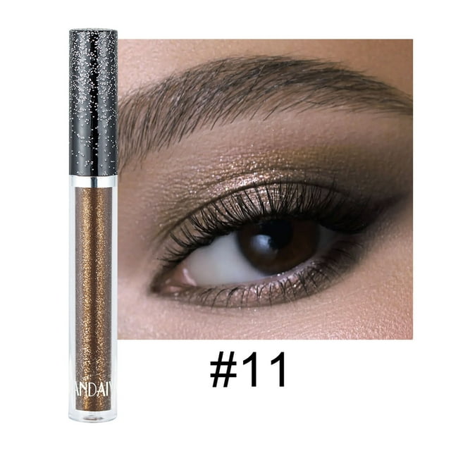 Hot6sl Ofertas de La Semana Sombra de Ojos Líquida Diamond, Sombra de Ojos Brillante y Perlada Psicodélica, Sombra de Ojos Líquida Lying Silkworm Tear Makeup, 2,5 Ml