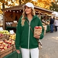 thumbnail image 7 of Evdexr Hoodies for Women Long Sleeve Zip Up Oversized Sweatshirt 2026 Casual Hooded Winter Fall Layering Jacket with Pockets Dark Green XL, 7 of 7
