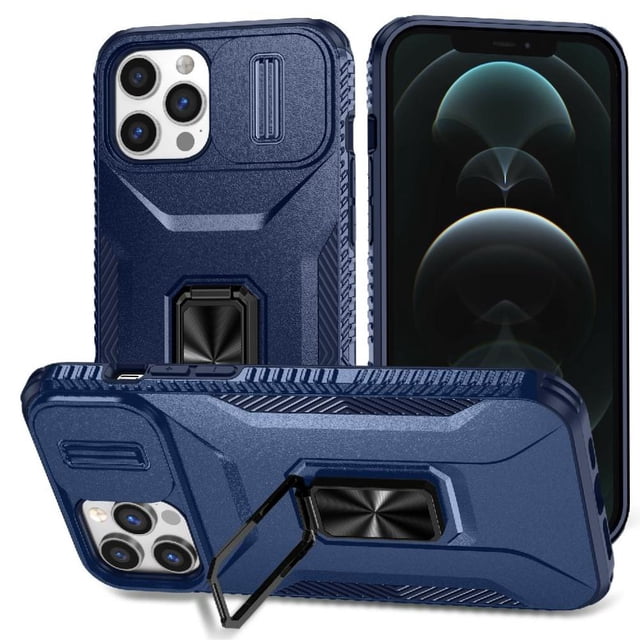 Funda para GANGXUN iPhone 12 Pro Max - Soporte metálico, Función magnética, Azul