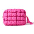 thumbnail image 1 of Bolsa de maquillaje acolchada Yarnic, rosa intenso, para cosméticos, talla M, 1 of 9