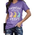 thumbnail image 6 of KimSoong Women Happy Easter Shirts Hanging with My Peeps Shirt Cute Bunny Rabbit Graphic Letter Printed Top, 6 of 6
