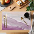 thumbnail image 2 of Pink Coastal Wave Placemats Set of 6, Summer Modern Ocean Beach Placemats for Dining Table, Place Mats for Kitchen Tabletop, Waterproof Wipeable Dining Table Mats Set, 2 of 9