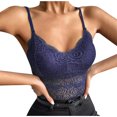 thumbnail image 5 of Xixinqiwan Womens Lace Tank Tops V Neck Spaghetti Strap Camisole Solid Mesh Hollow Out Tank Going Out Tops, 5 of 9
