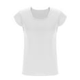 thumbnail image 5 of AherBiu Summer Tops for Women Round Neck Cap Sleeve Stretch Comfy Fitting Basic Layer Top Tees Shirts, 5 of 7