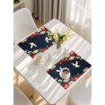 thumbnail image 5 of Navy Blue Crane Placemats Set of 12, Vintage Red Teal Spring Floral Botanical Placemats for Dining Table, Place Mats for Kitchen Tabletop, Waterproof Wipeable Dining Table Mats Set, 5 of 9