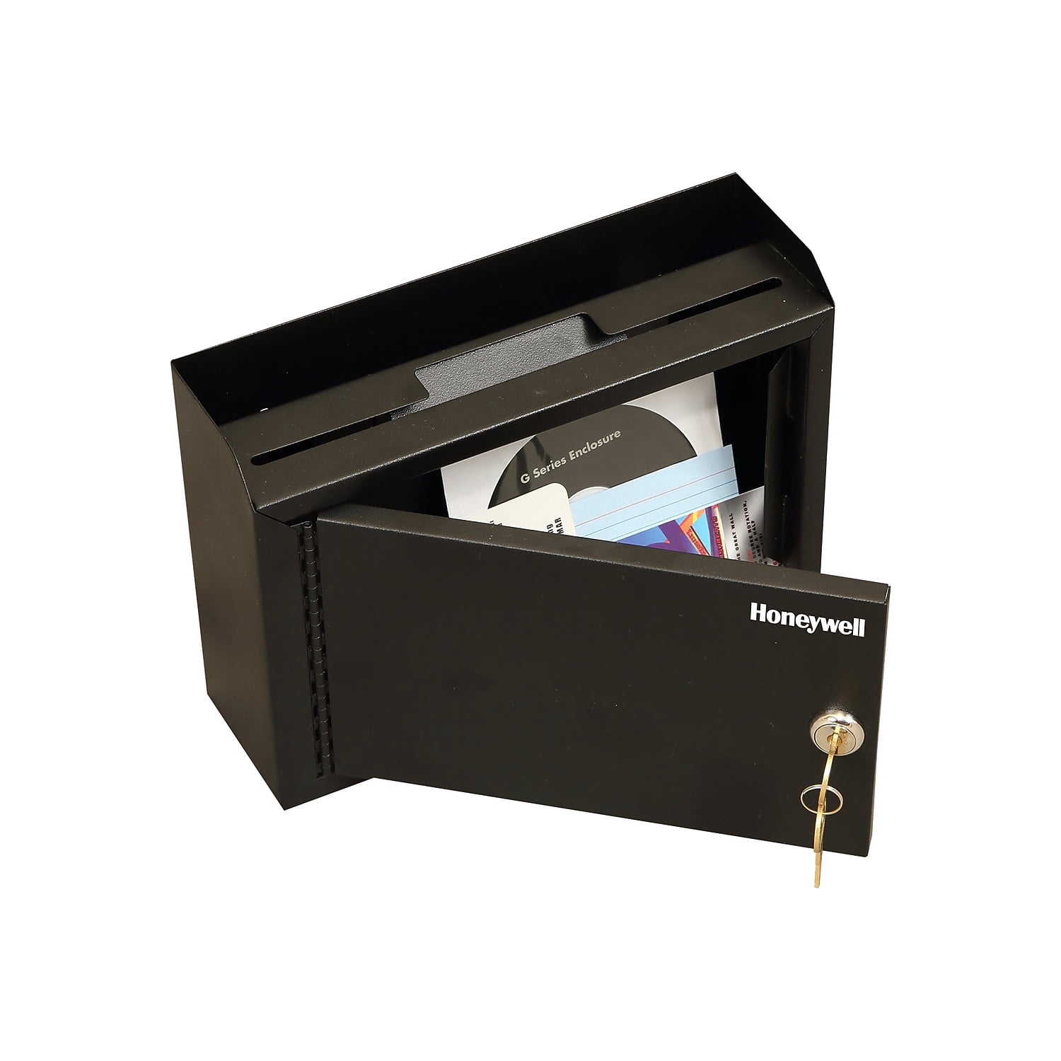 Honeywell Multipurpose Steel Drop Box: Black Security Safe with Key Lock, Bolt-Down Capable, No Assembly Required