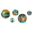 thumbnail image 2 of Designart "Golden Spheres Infinity IV" City Round Metal Wall Art Set of 5 Piece - Round Wall Art Set, 2 of 5