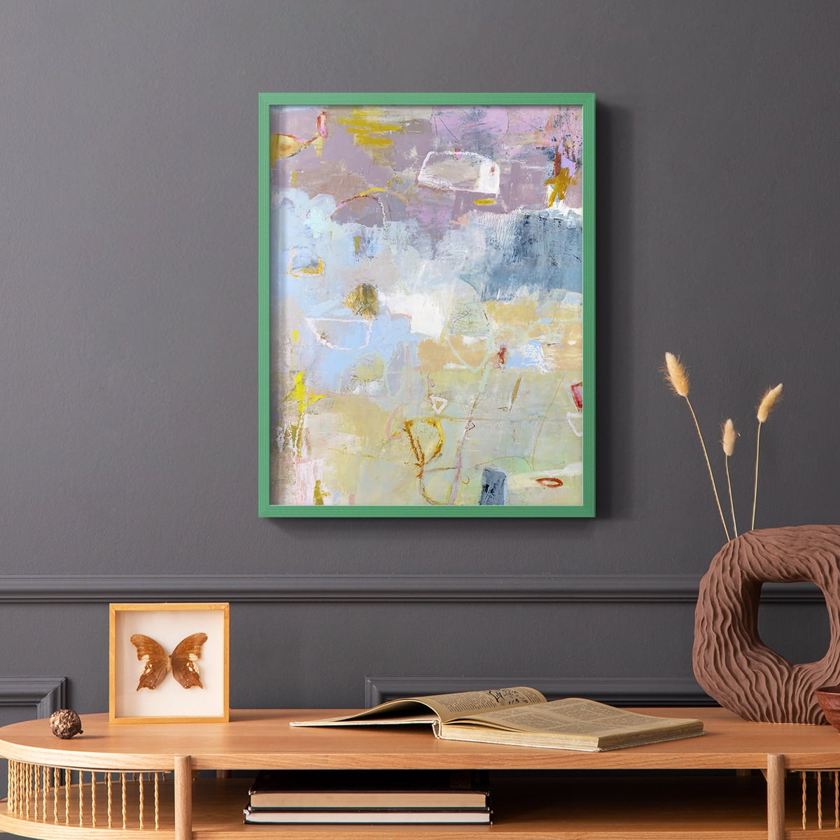 Whilst I Framed Print in Green Solid Wood 11 x 14 Framed Print