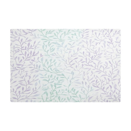 

Delicate Leaf Patterns Kitchen Leather Drying Mat with Silica Gel Absorbent Layer 11.8 x17.7