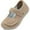 Beige, variant on Leisfit Womens Walking Shoes Adjustable Diabetic Shoes Wide Mary Jane Shoes Flats Casual Shoes Slip on Sneakers