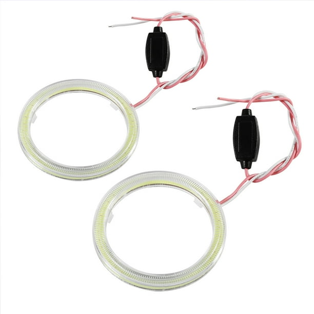1 par de anillos de halo para automóvil, chips COB de ojo de ángel, faros delanteros DRL LED para motocicleta, coche, 60 mm