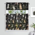 thumbnail image 2 of Dog Print Kitchen Curtains 36 Inch Short - 3 Panel Set, Cute Puppy & Floral Design, Rod Pocket Pet Lover Curtains 100% Polyester, Paw & Bone Pattern for Kitchen, Living Room, Bedroom, Easy Wash, 2 of 6