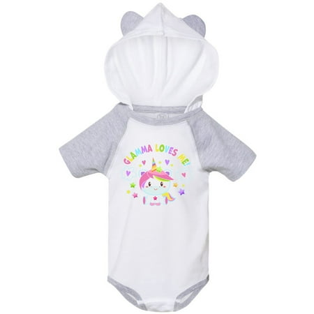 

Inktastic Glamma Loves Me with Cute Rainbow Unicorn Gift Baby Boy or Baby Girl Bodysuit