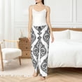 thumbnail image 4 of Pajama Pants Women - Paisley Pattern Black White Soft Breathable Sleep & Lounge Pants for Women, Comfy Casual Pj Pants Bottoms with Pockets, 4 of 7