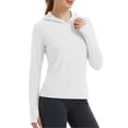 thumbnail image 5 of Miluxas Women's UPF 50+ Sun Protection Hoodie Lightweight UV Protection Long Sleeve Shirts with Thumb Holes for Hiking Fishing Outdoor Activities White, 5 of 5