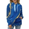 thumbnail image 4 of Blue Gold Marble Art(2)-1 Men's Women Vintage 3D Hooded Sweatshirt - All-Season Loose Fit Streetwear, 4 of 6