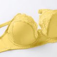 thumbnail image 7 of Bigersell T-Shirt Bras for Women Plus Size in Clearance Women's Solid Color Ring Oversized Gathering Underwear Daily Bra Convertible Bra Style F-1113 Yellow XXL, 7 of 7