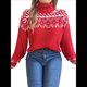 thumbnail image 2 of Suéteres para Mujer, Jerseys Casuales de Larga, Suéteres Cálidos, Tops de Punto Peludo, Suéter Grueso de Gran Tamaño. Rojo M, 2 of 10