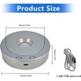 thumbnail image 2 of 7 Led Rotating Display Stand, Round Spinning Display Stand with Colored Lights 360 Degree Rotating Display Base Stand with 4 Revolving & 8 Light Modes (Silver), 2 of 8