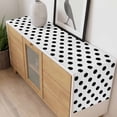thumbnail image 4 of Wave Point Black Table Runner - 48 Inch Long, Kitchen Dining Table Runner Dresser Scarves, Modern Minimalist Geometric Farmhouse Decor for Coffee Tables Wedding Party Banquet, 4 of 8