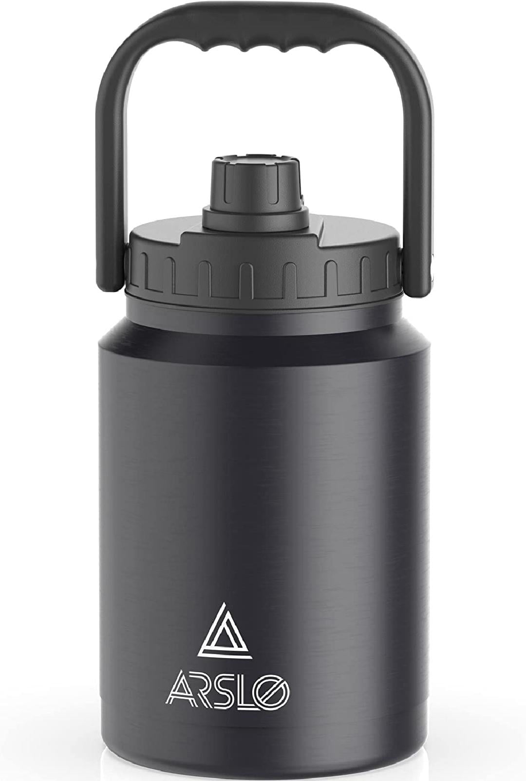Arslo One Gallon Water Bottle, Large Insulated Water Jug With Handle, One  Gallon Stainless Steel Water Bottle,Black, 128 oz